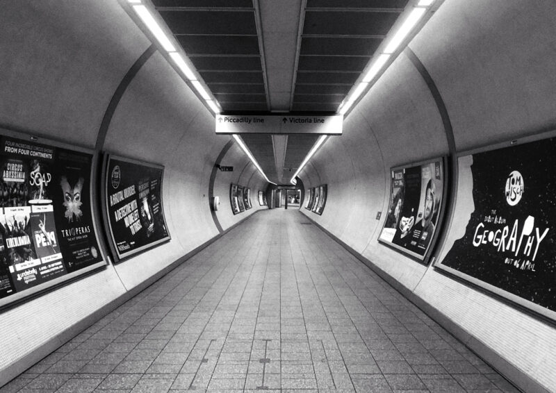 Mindset in Health Marketing in the Underground/tube - black and white